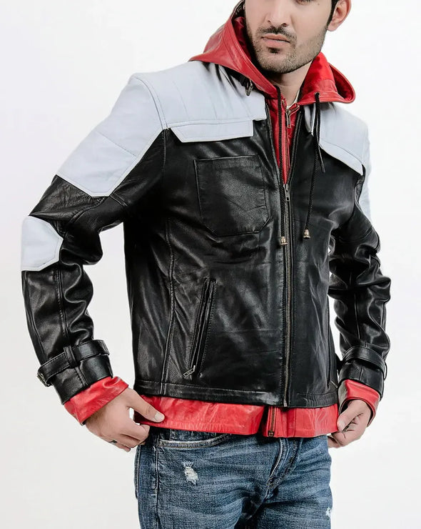 Red Hood Leather Jacket