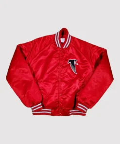 80’s Atlanta Falcons Red Satin Varsity Jacket
