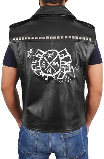 Across The Spider-verse Spider-punk Leather Vest - Image 5