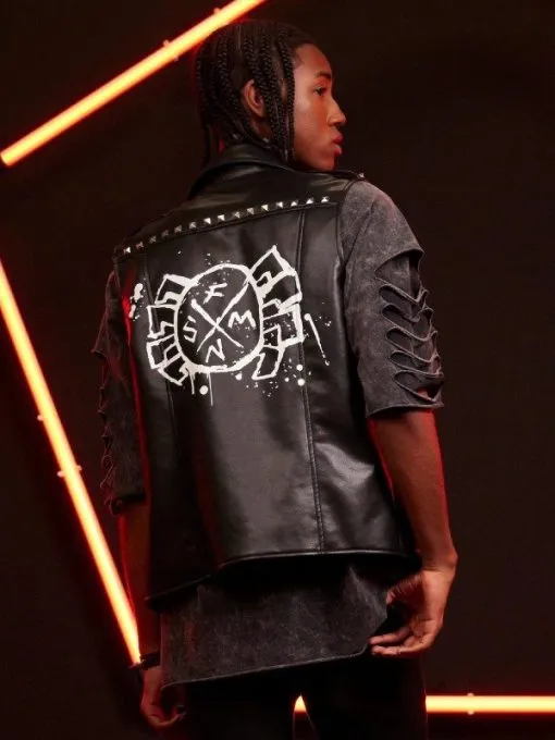 Across The Spider-verse Spider-punk Leather Vest - Image 7