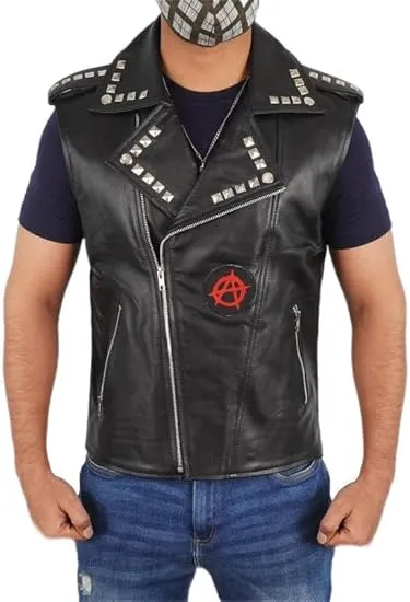 Across The Spider-verse Spider-punk Leather Vest - Image 2