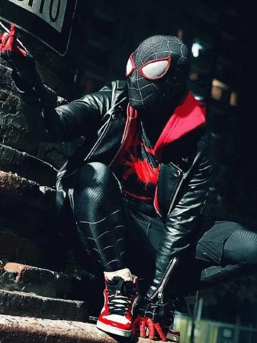 Spider Man Across The Spider-verse Miles Morales Black Jacket - Image 3