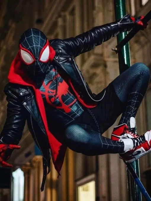 Spider Man Across The Spider-verse Miles Morales Black Jacket - Image 4