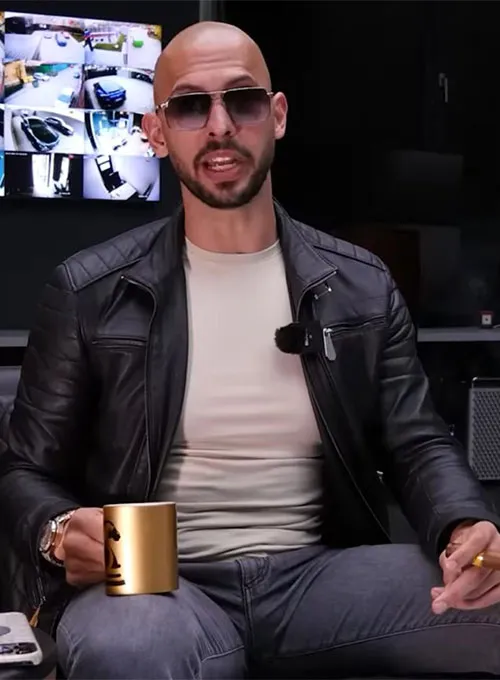 Andrew Tate Black Leather Jacket - Image 7
