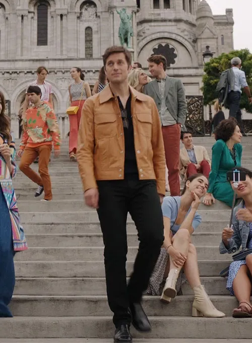 Lucas Bravo Emily In Paris Leather Jacket - Image 6