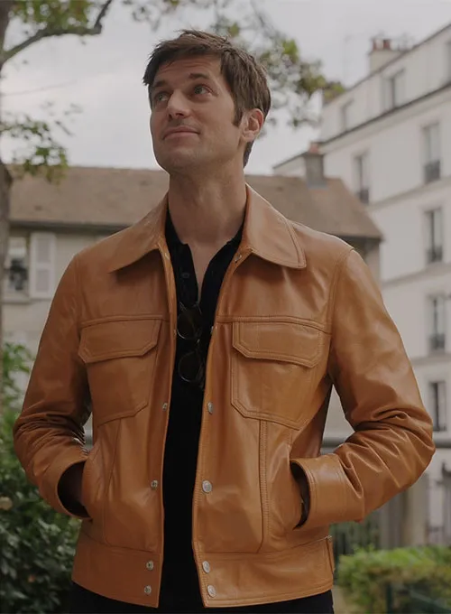 Lucas Bravo Emily In Paris Leather Jacket - Image 8